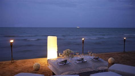 Romantic Sunset Beach Dining Hd Desktop Wallpaper