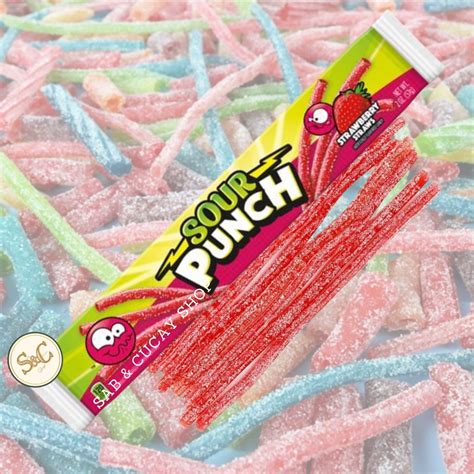 Sour Punch Straws Rainbow Strawberry Blue Raspberry Shopee