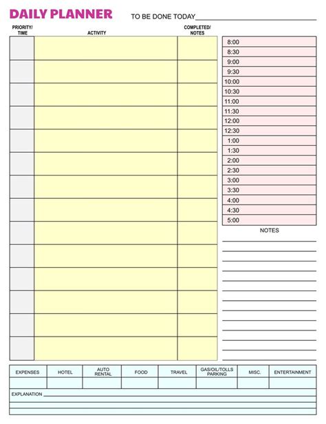 Pin By Printablee On Printable Schedule In Daily Planner Sheets