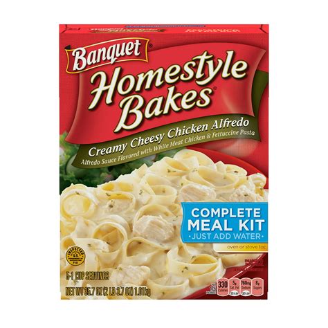 Banquet Homestyle Bakes Creamy Cheesy Chicken Alfredo Meal Kit 357