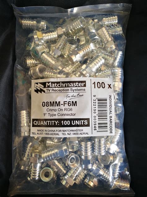 Rg6 F Connectors 50 Pieces Quality Steel Australian Company The
