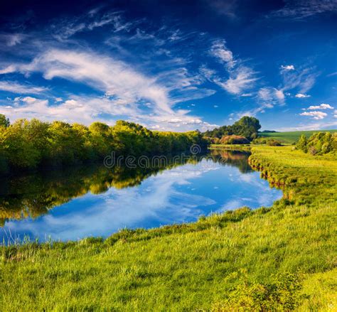 Beautiful Summer Landscape With A River Stock Image Image Of Ecology