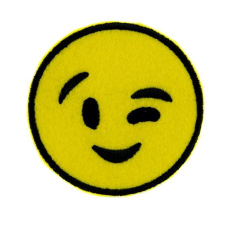 Accessories Sexy Winky Face Emoji Yellow Embroidered Patch Poshmark