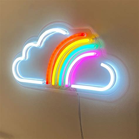 Rainbow Cloud Neon Sign Sign For Home Decor Light For Etsy