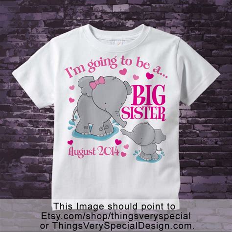 Elephant Big Sister Shirt Im Going To Be A Big Sister Etsy