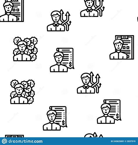 Salesman Business Occupation Vector Seamless Pattern Stock Vector