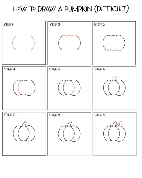 How To Draw A Pumpkin Step By Step And Free Printables So Festive