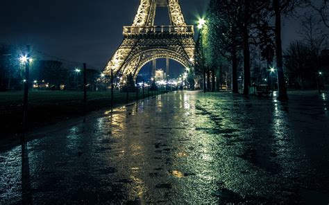 Descargar Fondos De Pantalla París La Torre Eiffel Francia Noche
