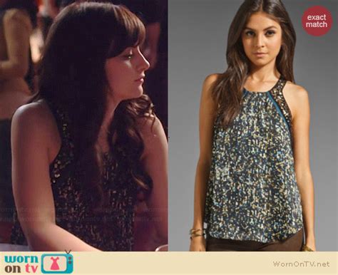 Wornontv Laylas Sequin Trimmed Tank Top On Nashville Aubrey Peeples Clothes And Wardrobe