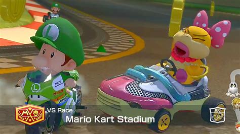 Mario Kart 8 Deluxe Baby Luigi In Mario Kart Stadium 144 Youtube