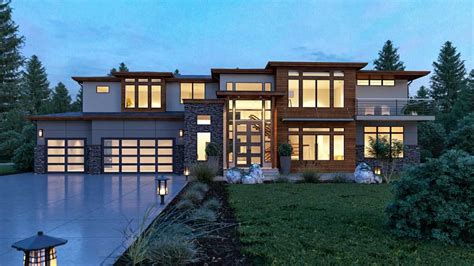 Modern House Plan With 2 Story Ceilings And Walls Of Glass 666024raf