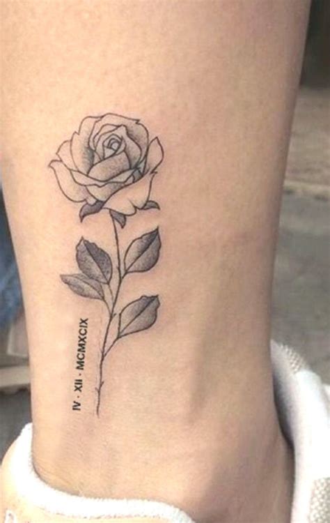 Roses come in a variety of colors such as red, white, pink, yellow, black, blue and others. Delicate Small Rose Tattoo Ideas for Ankle - Vintage ...