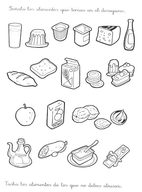 Dibujos De Alimentos Nutritivos Y Chatarra Para Colorear Imagui
