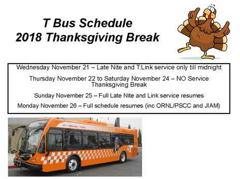T Bus Service For Thanksgiving Break Parking And Transportation