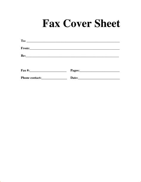 sample personal fax cover sheet template   cover