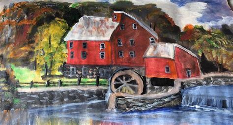 Country Mill Painting By Julie Thomas Zucker Fine Art America