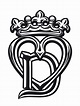 Monogram of Letter D with Heart and Crown Stock Vector - Illustration ...
