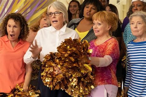 Review Senior Citizen Cheerleading Comedy Poms Crooked Marquee