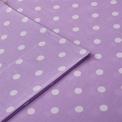 purple and white polka dot cotton sheet set polka mz purple