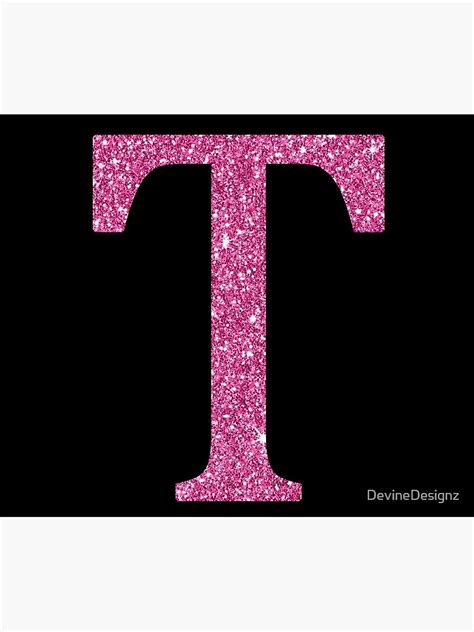 Pink Glitter Letter T Photographic Print By Devinedesignz Redbubble