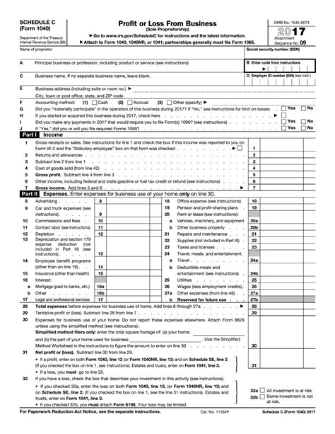 Irs 1040 Schedule C 2024 Form Printable Blank Pdf Online