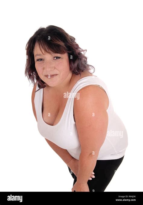 Oversized Woman Bending Forwards Stock Photo Alamy