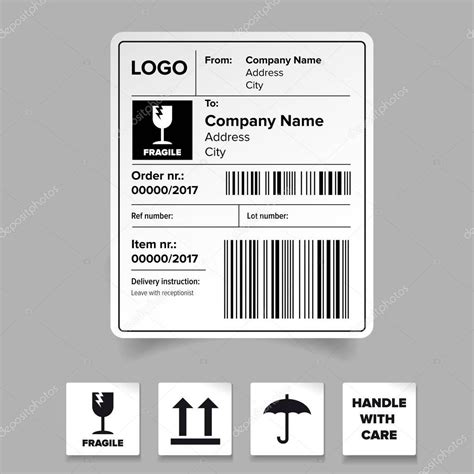 shipping label template stock vector  grounder