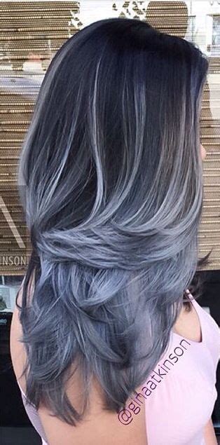 White Blue Black Grey Hair Color Blending Gray Hair Gray Hair