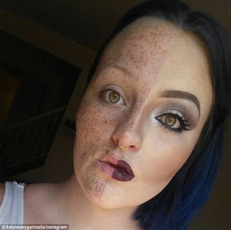 Kelsie Swygart Transforms One Half Of Her Freckled Face To Show The