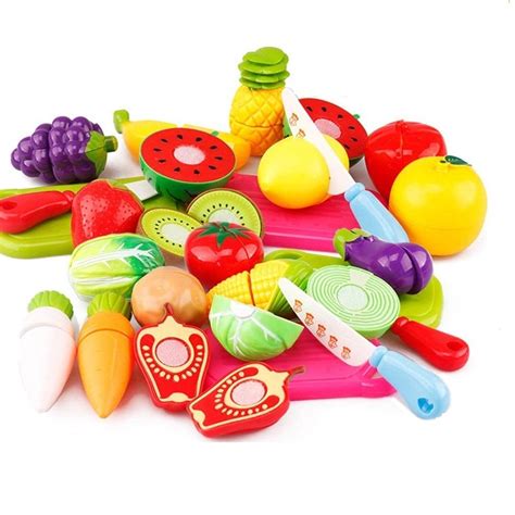 Buy Zaid Collections Realistic Sliceable Fruits And Vegetables Cutting Play Kitchen Set Toy 18