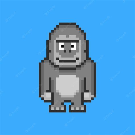 Premium Vector Gorilla Character In Pixel Art Style