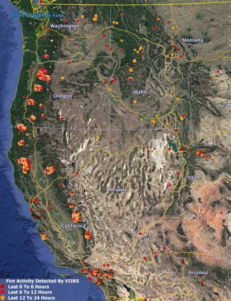 Map Of Heat Detected By Satellites September 12 2020 Wildfire Today