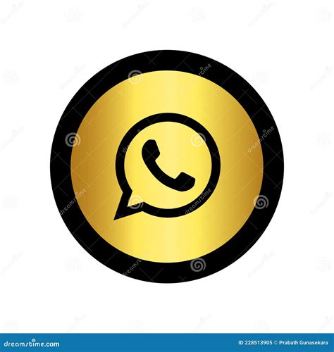Gold Whatsapp Icon In White Background Editorial Image Illustration