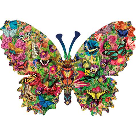 Butterfly Menagerie Shaped Jigsaw Puzzle 1000 Pieces Puzzle