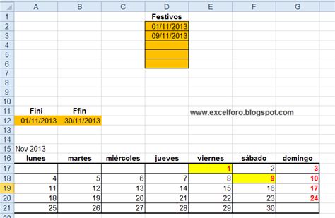 Contando D As Laborables Inclu Dos S Bados Excel Foro Ejercicios Ejemplos Soluciones Dudas