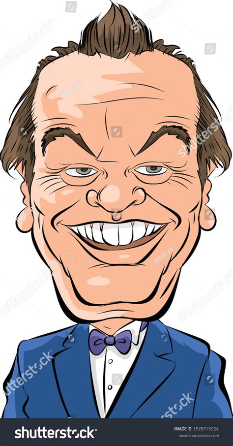 Jack Nicholson Comic Caricature Portrait เวกเตอร์สต็อก ปลอดค่า
