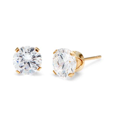 The Mens 14k Gold Filled Round Diamond Cz 6mm Stud Earrings Offer A
