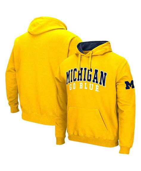Colosseum Mens Maize Michigan Wolverines Double Arch Pullover Hoodie