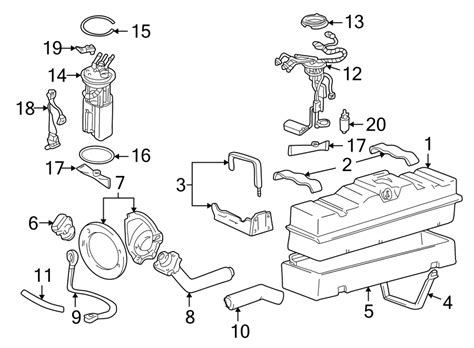 15712147 - Chevrolet Fuel Filler Neck (Upper). 1995-00, Fleetside, gas