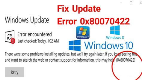 If this is what also happening. How To Fix Windows Update 0x80070422 Error in Windows 7/8 ...