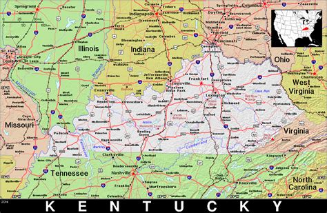 Ky · Kentucky · Public Domain Maps By Pat The Free Open Source