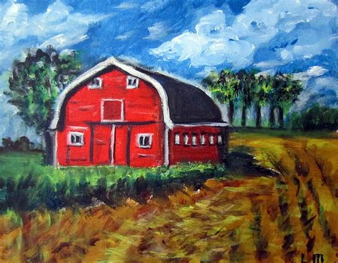 The Red Barn Painting By Lia Marsman Fine Art America