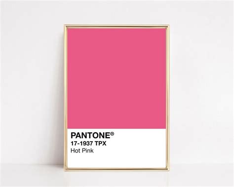 Pantone Hot Pink Printable Pink Pantone Poster Home Office Etsy In