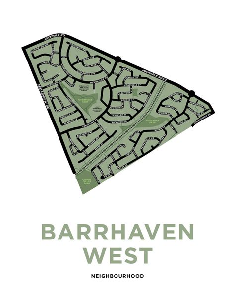 Barrhaven West Neighbourhood Map Print Jelly Brothers