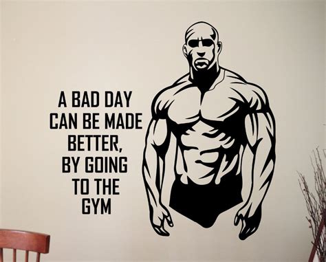 Gym Wall Decal Fitness Stickers Muscle Motivation Quotes Sportwall