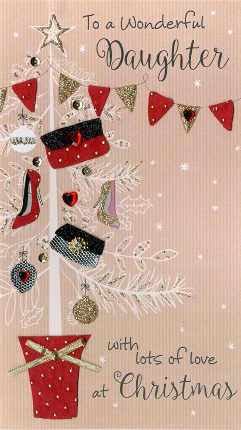 Daughter Embellished Christmas Card Cards Christmas Cards