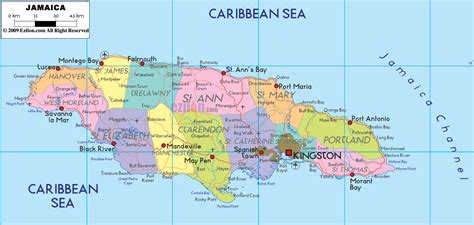 Detailed Political Map Of Jamaica Ezilon Maps