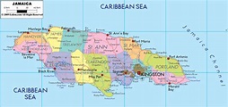 Detailed Political Map of Jamaica - Ezilon Maps