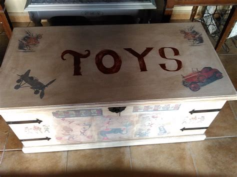 Vintage Toy Box Hand Painted Box Hand Toy Boxes Sanding Chalk Paint