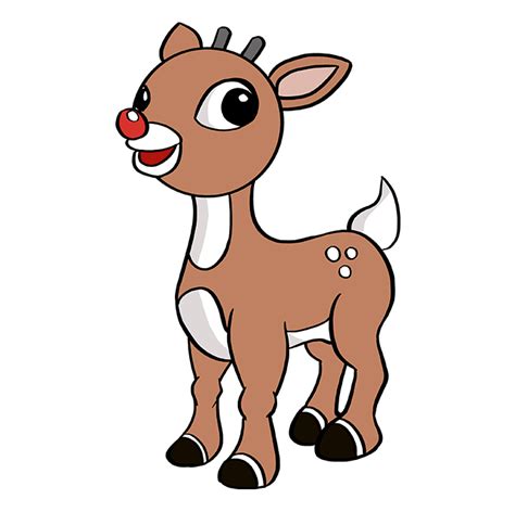 How To Draw Rudolph The Red Nosed Reindeer Really Easy Drawing Tutorial